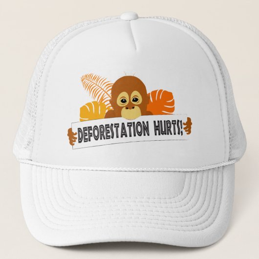 Casquette Message de déforestation orangutan (Devant)