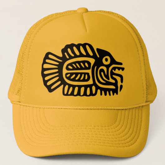 Casquette mexicain antique de motif de poissons (Devant)