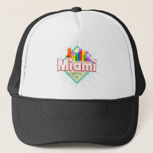 Casquette Miami Floride États-Unis Retro Skyline Vintage