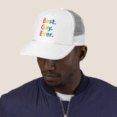 Casquette Mieux de l'homosexuel drapeau d'arc-en-ciel jamais (En situation)
