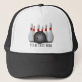 Casquette mignon ajouter texte amateurs de bowling Trucker H (Devant)