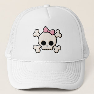 Casquette mignon de camionneur de fille de crâne