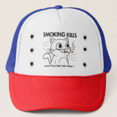 Casquette Mignonne Chat - Fumer tue Drôle Conception Anti-Fu (Devant)