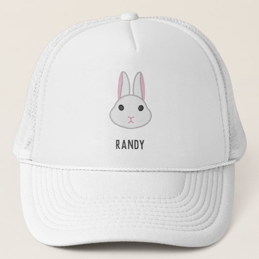 Casquette Mignonne lapin blanc sur (Devant)