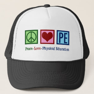 Casquette Mignonne PE Enseignant Paix Amour Éducation physiq