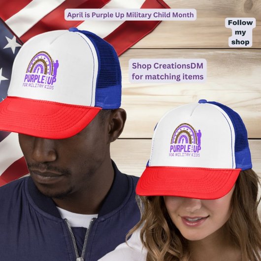 Casquette Militaire - Violet Vers Le Haut