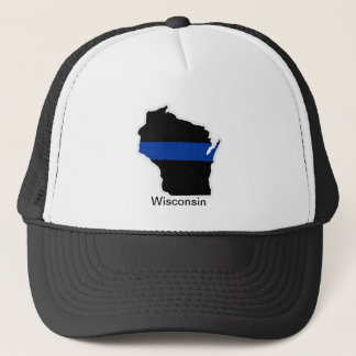 Casquette mince de camionneur du Wisconsin Blue