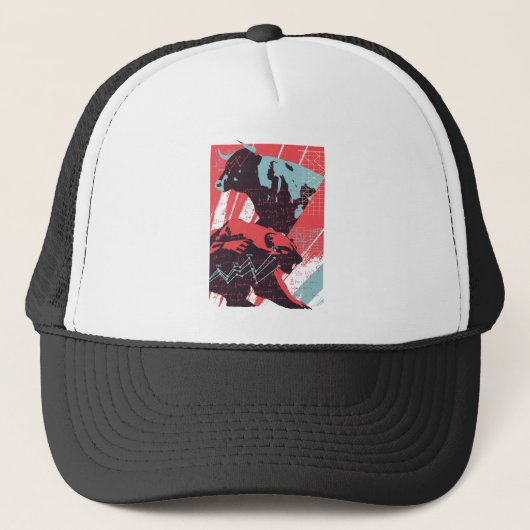 Casquette Minimal Stock Market Bull Bear Chart (Devant)