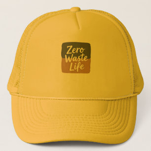Casquette Minimalist Digital Graphic “Zero Waste Life” Handw