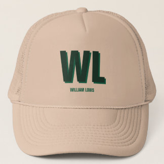 Casquette Minimalist Emerald Green Personalized Monogram 