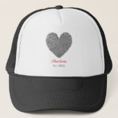 Casquette Minimalist Heart Fingerprint Personalized Name (Devant)
