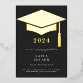 Casquette minimum noir et blanc or Faire-part Grad (Recto)