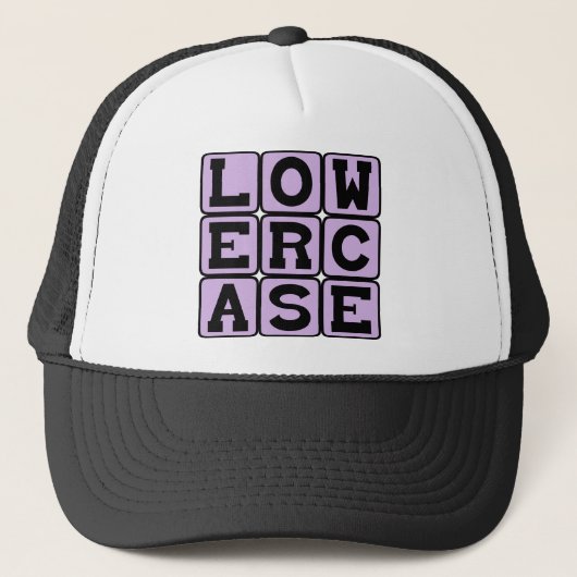 Casquette Minuscule, Style de lettrage (Devant)