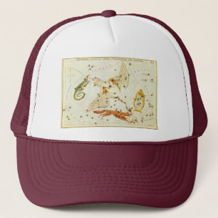 Casquette Miroir d'Urania, Carte céleste d'astronomie vintag