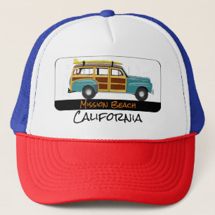 Casquette Mission Beach, Californie Surf Woody Trucker Hat
