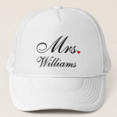 Casquette Mme Nom Épouse de coeur nouvelle mariée lune de mi (Devant)