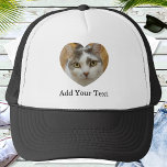 Casquette Modèle de coeur de texte personnalisé<br><div class="desc">Téléchargez une photo, ajoutez du texte et créez facilement votre casquette photo personnalisé. Cliquez sur CUSTOMISER PLUS LOIN pour modifier la couleur du texte. Vous pouvez TRANSFÉRER ce DESIGN sur d'autres produits Zazzle et l'ajuster à la plupart des articles Zazzle. Les conceptions Studio standard sont faites dans des graphiques vectoriels...</div>