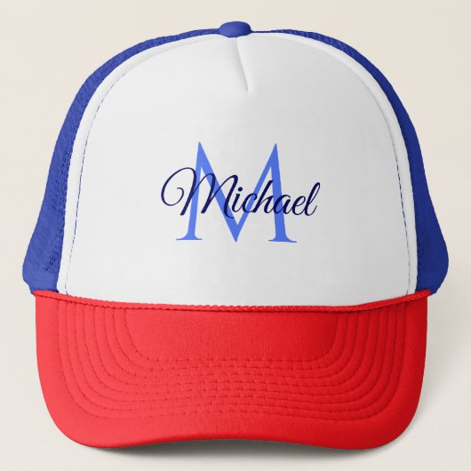 Casquette Modèle de nom de lettre initiale monogramme person (Devant)