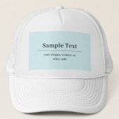 Casquette Modèle de texte simple et élégant | Bleu Clair (Devant)