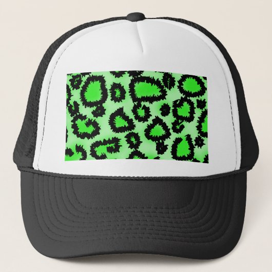 Casquette Modèle d'empreinte de léopard de noir et de vert (Devant)