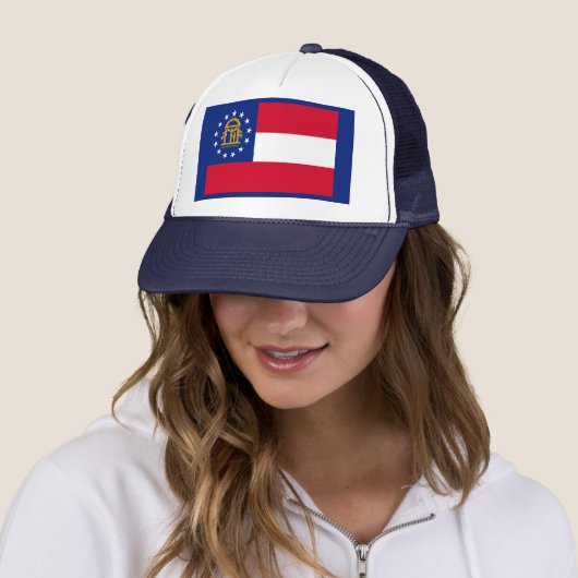 Casquette Modèle du drapeau de l'État de Géorgie (En situation)