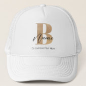 Casquette Modern Monogrammed Initial B & Name Personalized (Devant)