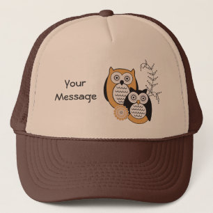 Casquette moderne de camionneur de hiboux