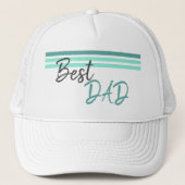 Casquette Moderne meilleur papa Turquoise Script Père`s Day (Devant)