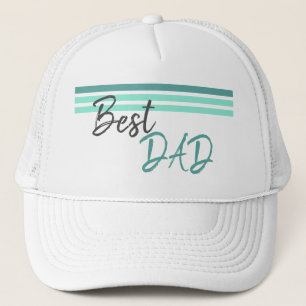 Casquette Moderne meilleur papa Turquoise Script Père`s Day