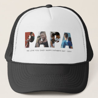 Casquette Moderne PAPA Chic Photo Collage Happy Fête des pèr