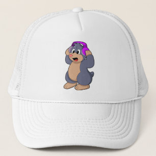 Casquette Mole à la musique avec casque