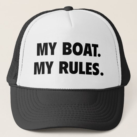 Casquette Mon Bateau. Mes Règles. (Devant)
