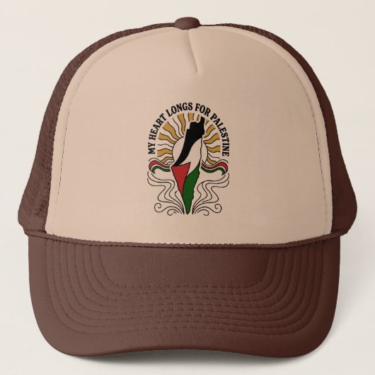 Casquette Mon cœur aspire à la Palestine - Camionnette de ca (Devant)