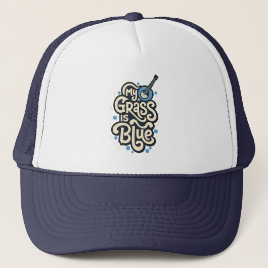 Casquette Mon Herbe Est Bleu Bluegrass Musique Folle (Devant)