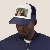 Casquette Mona Lisa avec chat endormi (En situation)