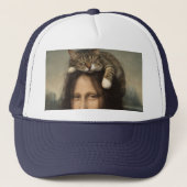 Casquette Mona Lisa avec chat endormi (Devant)