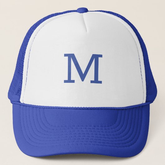 Casquette Monogram Blue Modern Ajouter Votre Nom Initial (Devant)