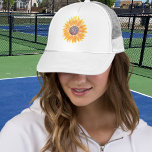 Casquette Monogram Sunflower<br><div class="desc">This unique trucker hat is decorated with a yellow watercolor sunflower and stylish typography.
Easily customizable.
Original Watercolor © Michele Davies.</div>