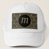Casquette Monogramme Art déco or et noir (Devant)
