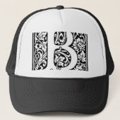 Casquette Monogramme B initial. Nom customisé Modèle floral (Devant)