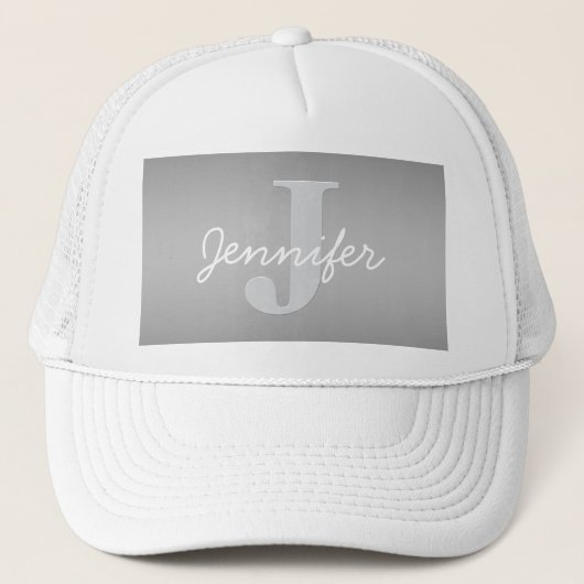 Casquette Monogramme blanc curé et gris | Couleurs modifiabl (Devant)
