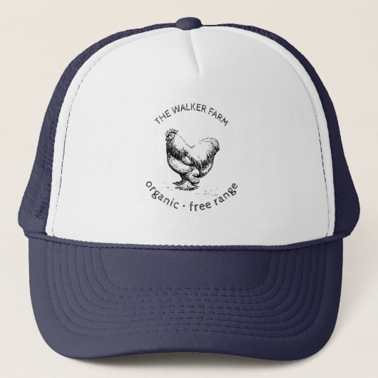 Casquette monogramme de la ferme de poulet rustique (Devant)