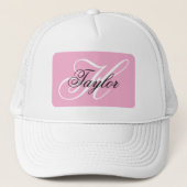 Casquette Monogramme fantaisie noir et blanc Rose (Devant)