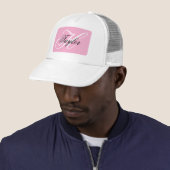 Casquette Monogramme fantaisie noir et blanc Rose (En situation)