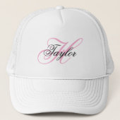 Casquette Monogramme fantaisie noir et rose (Devant)