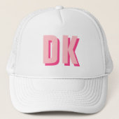 Casquette Monogramme initial Bachelorette blanche rose tenda (Devant)