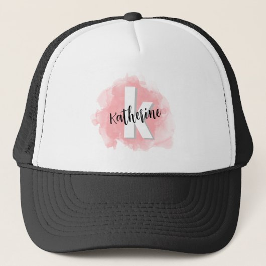 Casquette Monogramme Initial Rose (Devant)