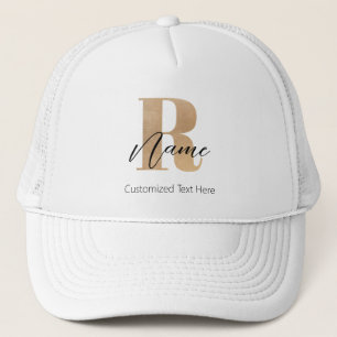 Casquette Monogramme Moderne Initiale R & Nom Personnalisé