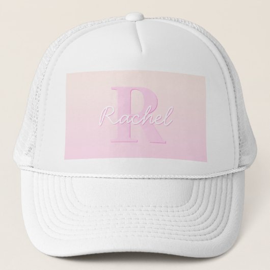 Casquette Monogramme personnalisable | Ombre de la pêche et  (Devant)