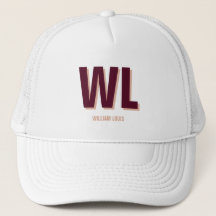 Monogramme personnalisé rose bordeaux minimaliste 